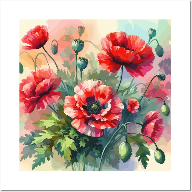 Red Poppy Flower Wall Art by Jenni Arts